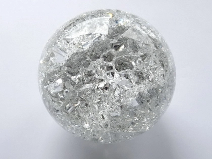 Crystal glass ball 100mm, clear - splintered effect